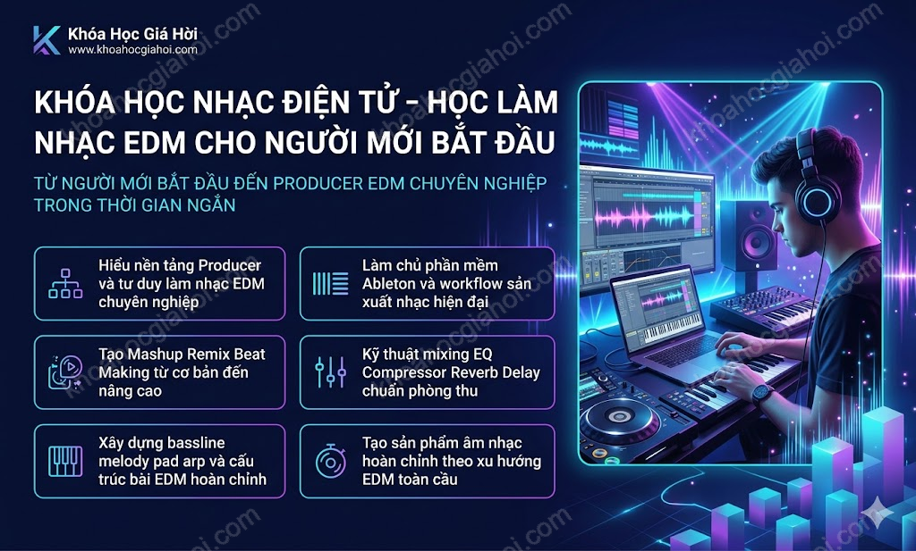 Khóa Học Nhạc Điện Tử - Học Làm Nhạc Edm Cho Người Mới Bắt Đầu
