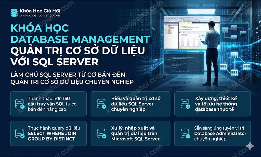 Khóa học Database Management: Quản trị cơ sở dữ liệu với SQL Server