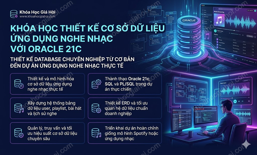 Khóa Học Thiết Kế Cơ Sở Dữ Liệu Ứng Dụng Nghe Nhạc Với Oracle 21c
