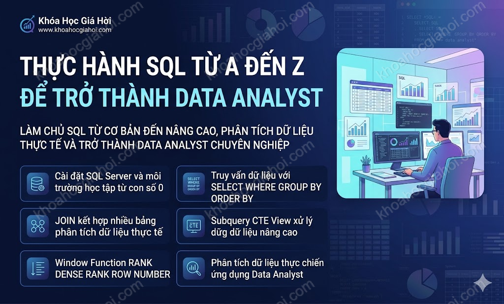Khóa Học Thực Hành Sql Từ A - Z Để Trở Thành Data Analyst