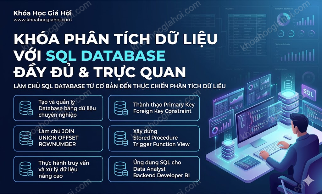Khóa Phân Tích Dữ Liệu Với Sql Database Đầy Đủ & Trực Quan
