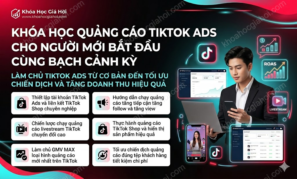 Khóa Học Quảng Cáo Tiktok Ads Cho Người Mới Bắt Đầu Cùng Bạch Cảnh Kỳ