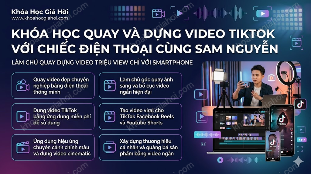 Khóa Học Quay Và Dựng Video Tiktok Với Chiếc Điện Thoại Cùng Sam Nguyễn