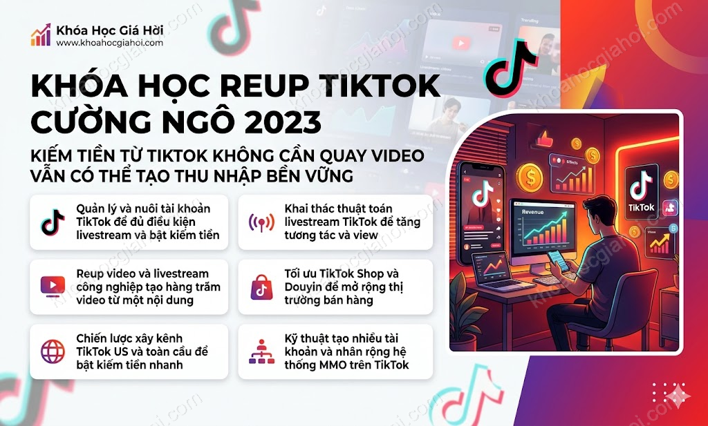 Khóa Học Reup Tiktok Cường Ngô 2023
