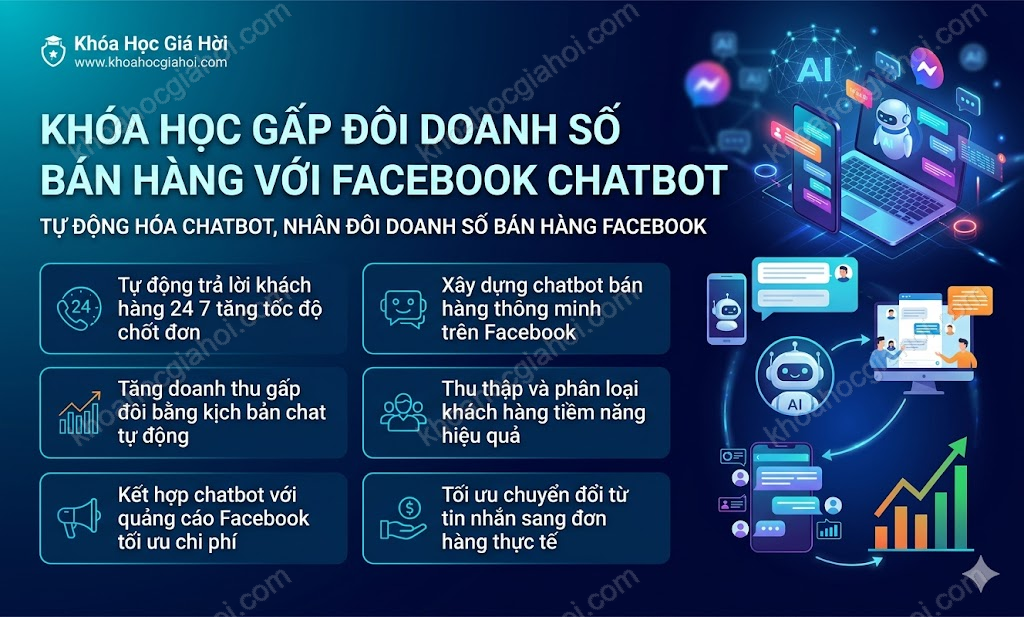 Khóa Học Gấp Đôi Doanh Số Bán Hàng Với Facebook Chatbot