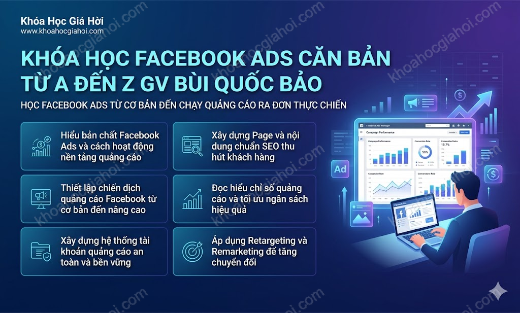 Khóa Học Quảng Cáo Chuyển Đổi Facebook Từ A - Z