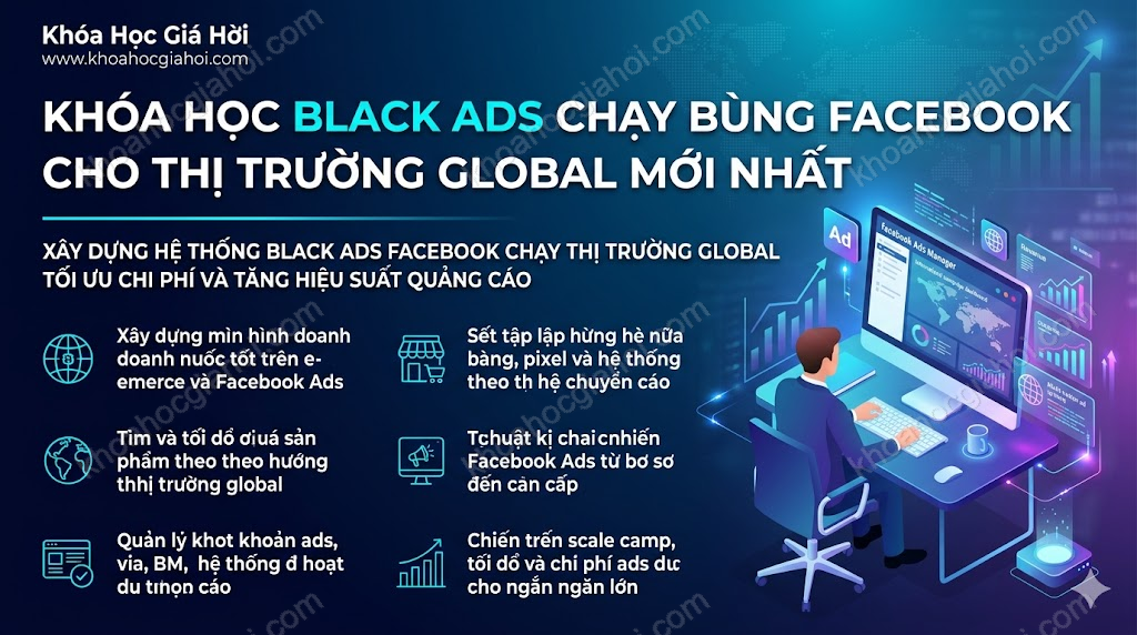 Khóa Học Black Ads (Chạy Bùng) Facebook Cho Thị Trường Global Mới Nhất