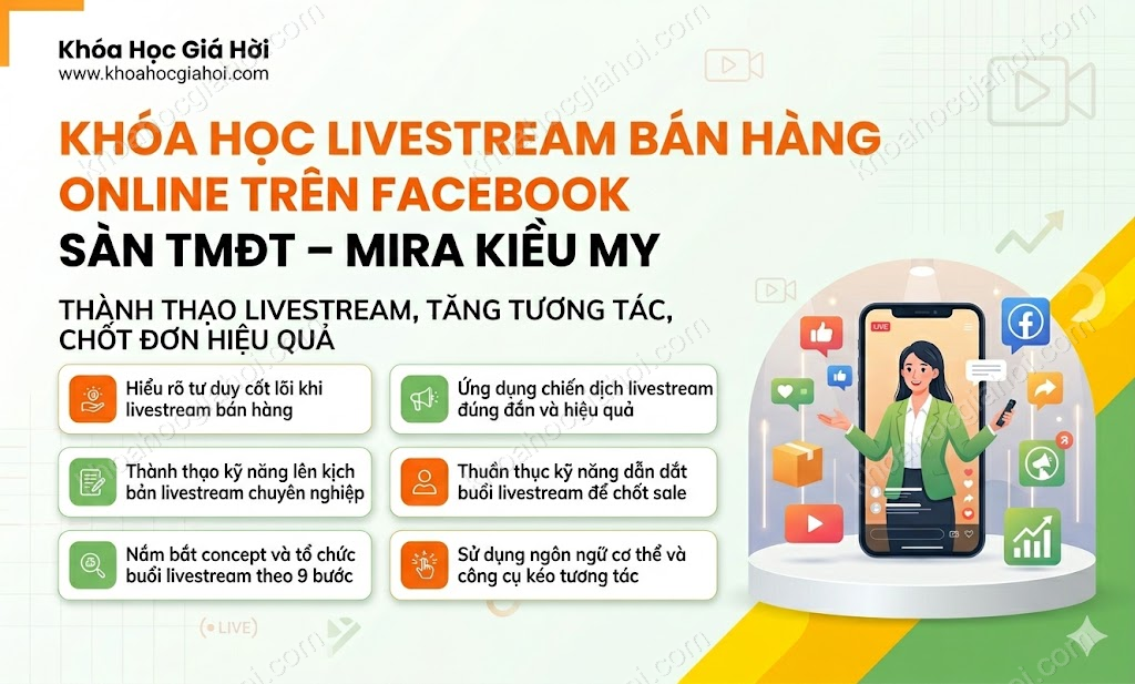 Khóa Học Livestream Bán Hàng Online Trên Facebook Sàn Tmđt – Mira Kiều My