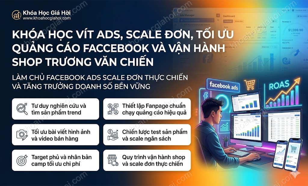 Khóa Học Vít Ads, Scale Đơn, Tối Ưu Quảng Cáo Facebook Và Vận Hành Shop Trương Văn Chiến