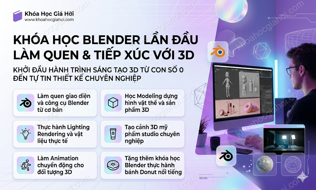 Khóa Học Blender - Lần Đầu Làm Quen & Tiếp Xúc Với 3D