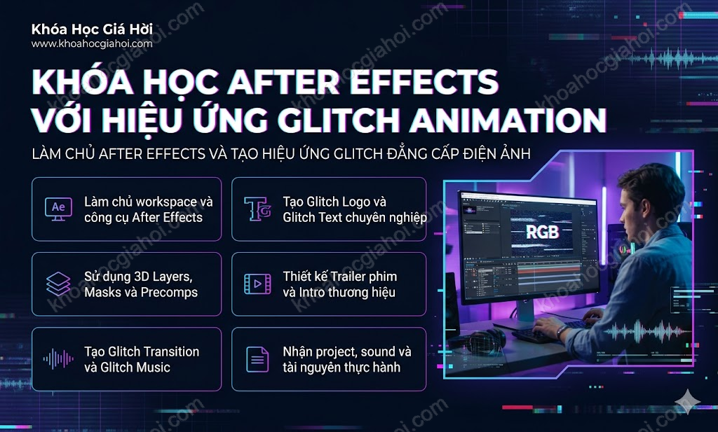 Khóa Học Học After Efect Với Hiệu Ứng Glitch Animation