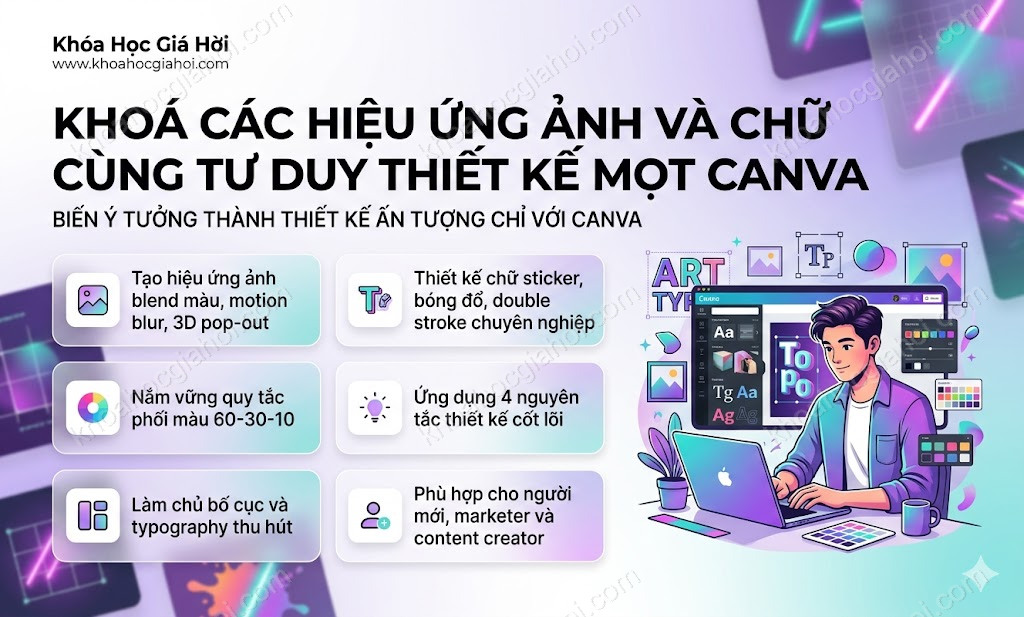 Khoá Các Hiệu Ứng Ảnh Và Chữ Cùng Tư Duy Thiết Kế Mọt Canva