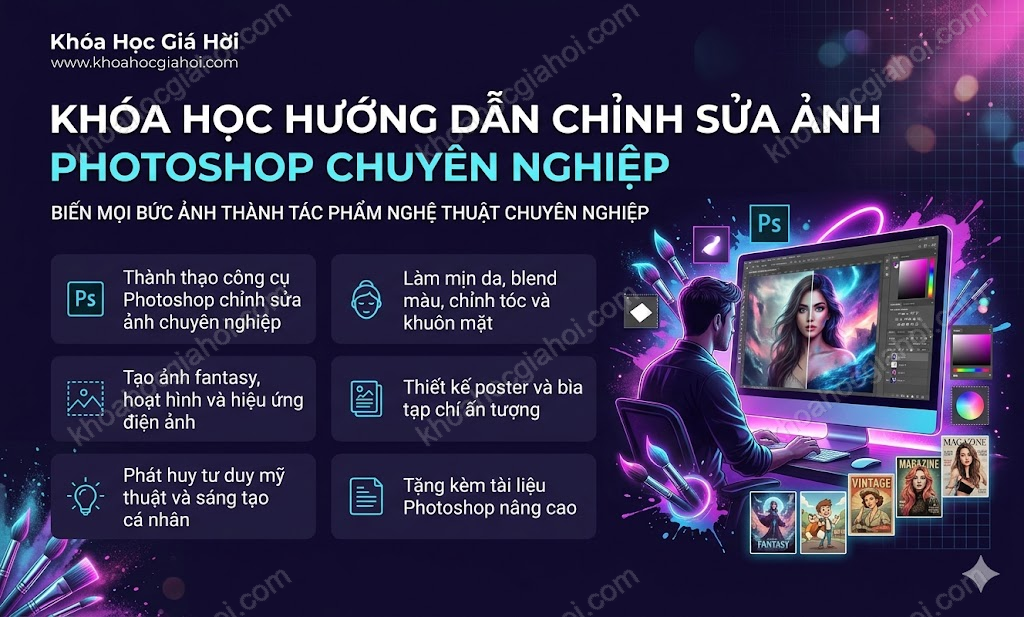 Khóa Học Hướng Dẫn Chỉnh Sửa Ảnh Photoshop Chuyên Nghiệp