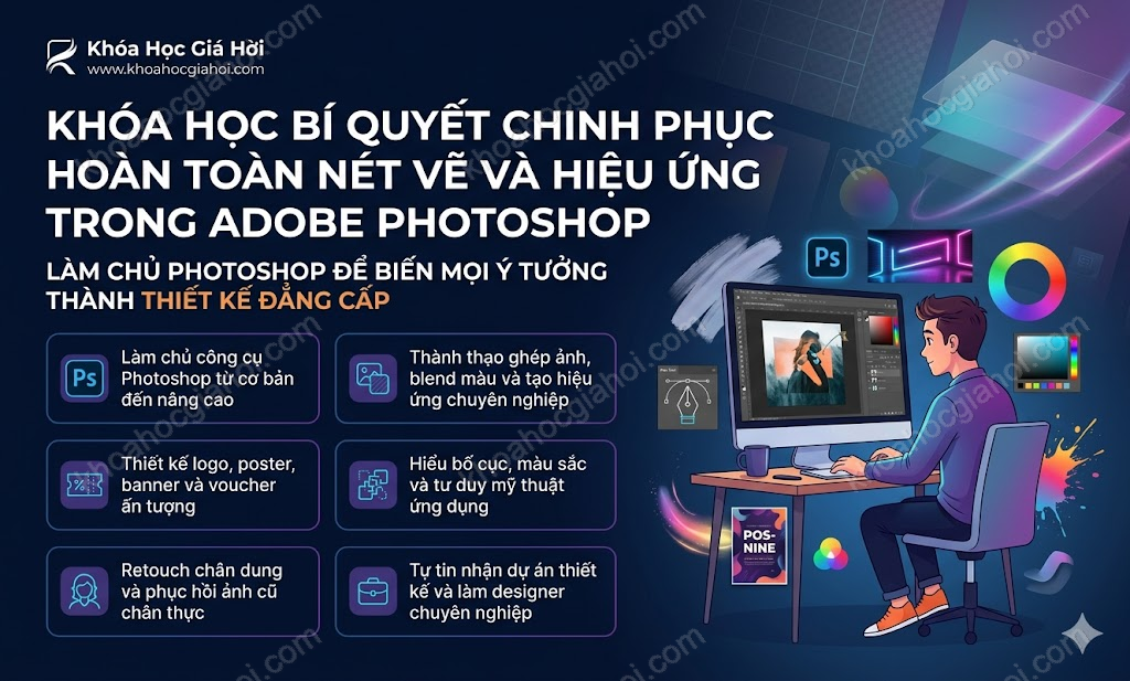 Khóa Học Bí Quyết Chinh Phục Hoàn Toàn Nét Vẽ Và Hiệu Ứng Trong Adobe Photoshop