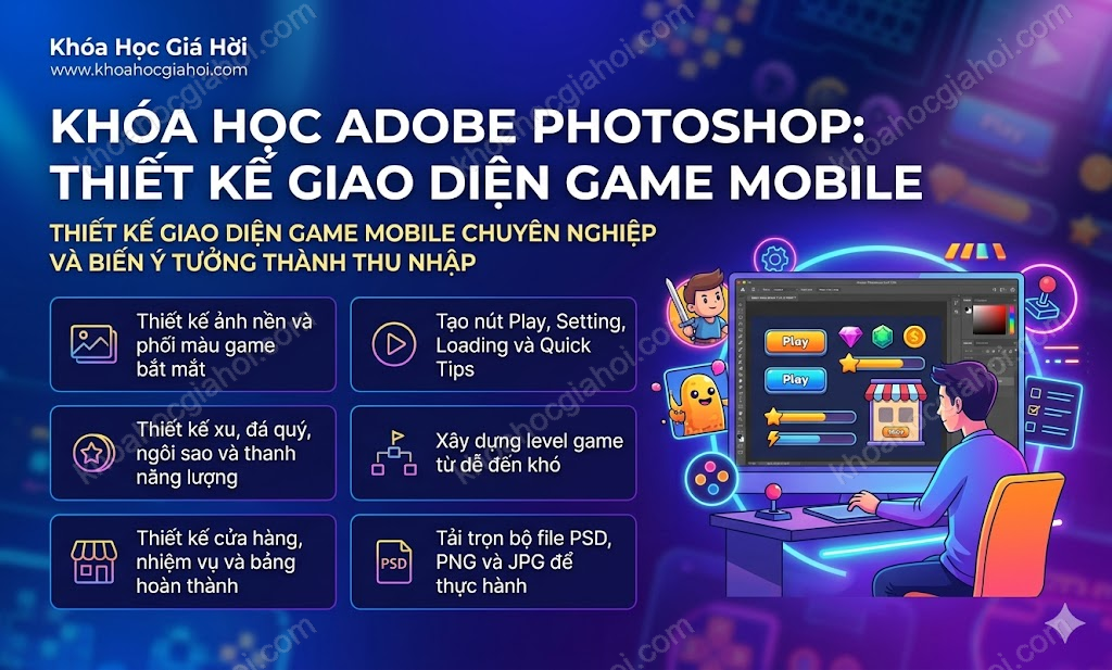 Khóa Học Adobe Photoshop: Thiết Kế Giao Diện Game Mobile