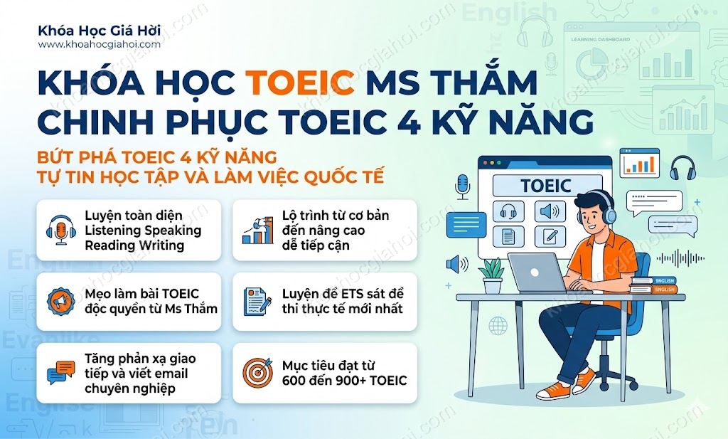 Khóa Học Toeic Ms Thắm Chinh Phục Toeic 4 Kỹ Năng