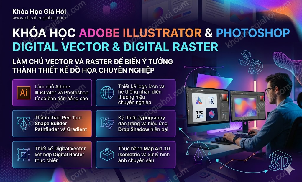 Khóa Học Adobe Illustrator & Photoshop - Digital Vector & Digital Raster