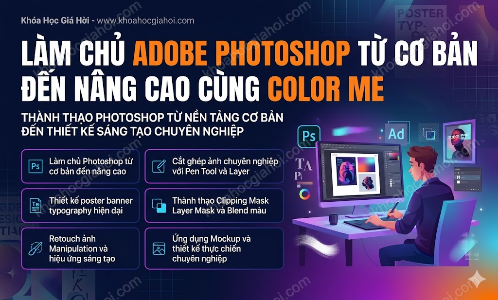 Làm Chủ Adobe Photoshop Từ Cơ Bản Đến Nâng Cao Cùng Color Me