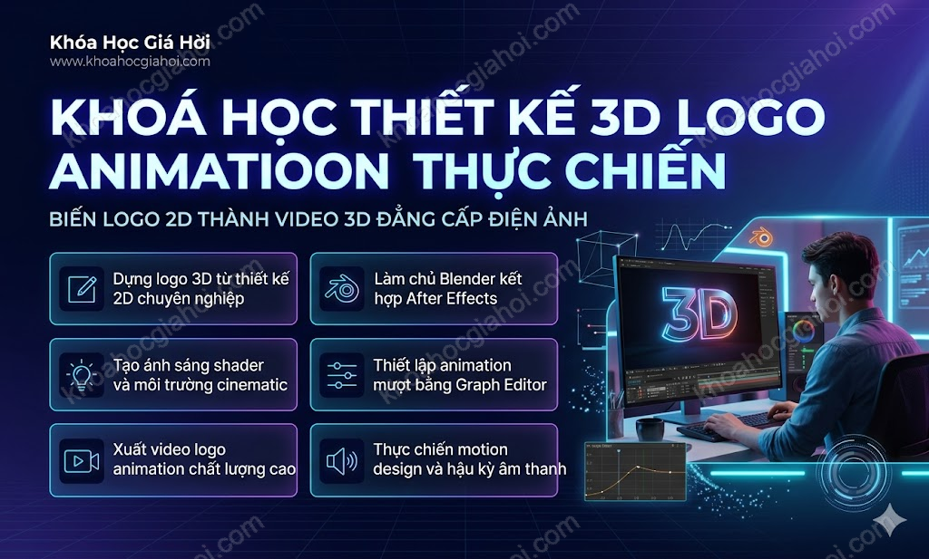 Khoá Học Thiết Kế 3D Logo Animation Thực Chiến