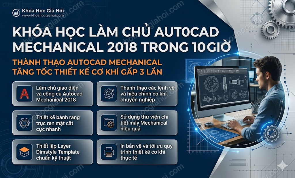 Khóa Học Làm Chủ Autocad Mechanical 2018 Trong 10 Giờ