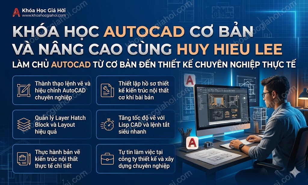 Khóa Học Autocad Cơ Bản Và Nâng Cao Cùng Huy Hieu Lee