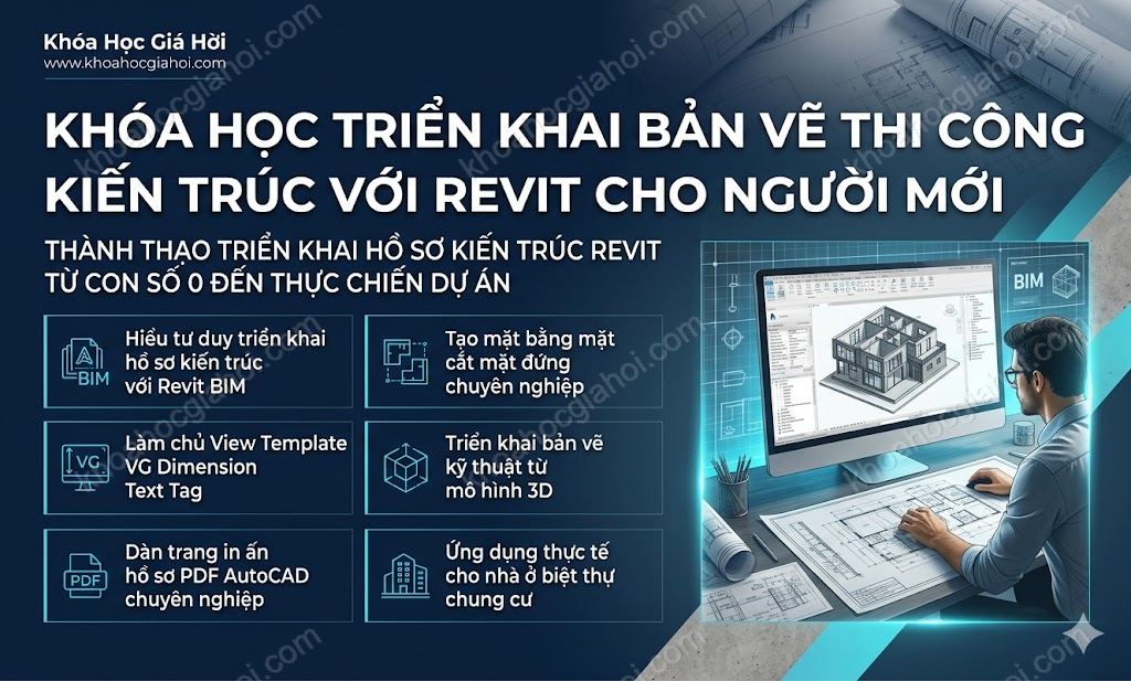 Khóa Học Triển Khai Bản Vẽ Thi Công Kiến Trúc Với Revit Cho Người Mới