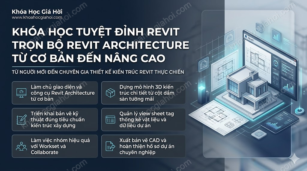 Khóa Học Tuyệt Đỉnh Revit – Trọn Bộ Revit Architecture Từ Cơ Bản Đến Nâng Cao