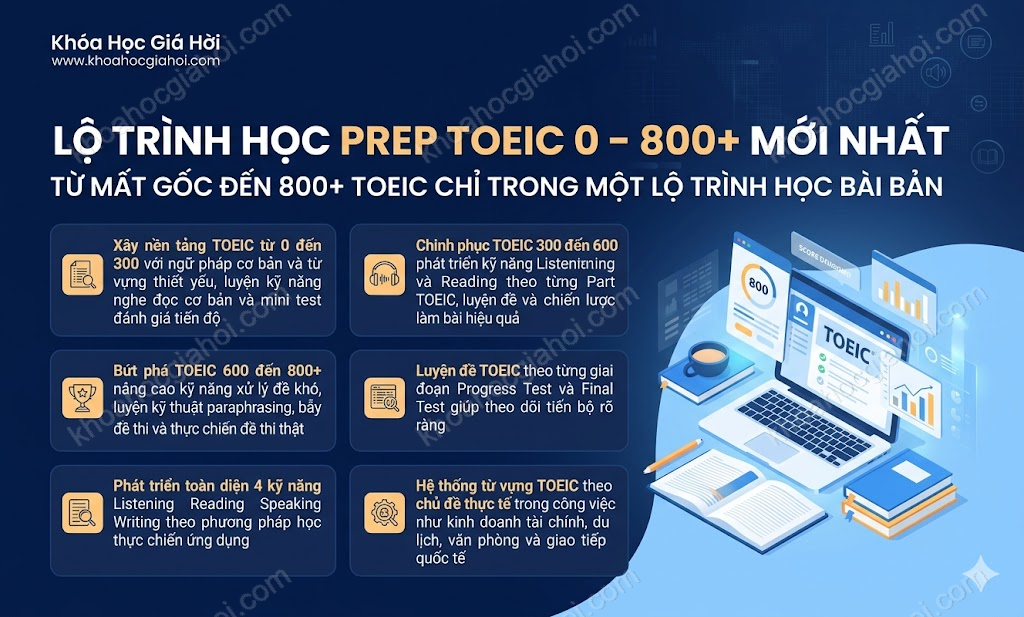 Lộ Trình Học Prep Toeic 0 – 800+ Mới Nhất