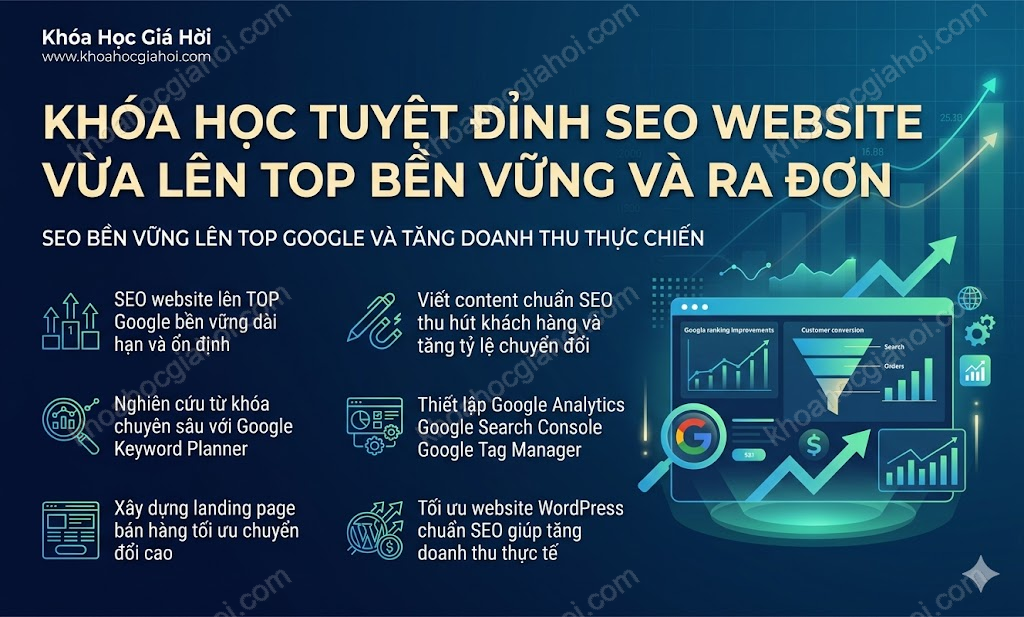 Khóa Học Tuyệt Đỉnh SEO Website Vừa Lên TOP Bền Vững Và Ra Đơn