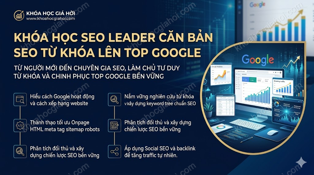 Khóa Học SEO Leader Căn Bản – SEO Từ Khóa Lên Top – GV. Huỳnh Hữu Phước