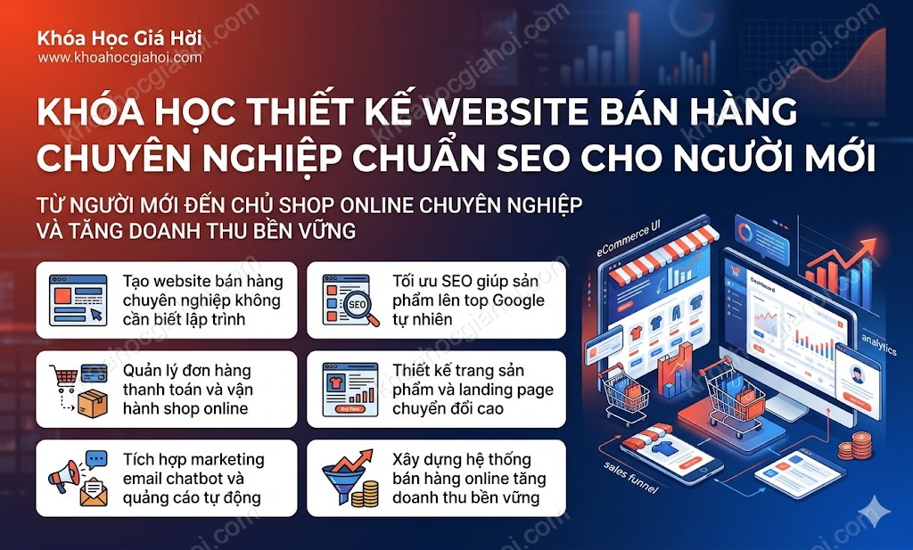 Khóa Học Thiết Kế Website Bán Hàng Chuyên Nghiệp, Chuẩn Seo Cho Người Mới