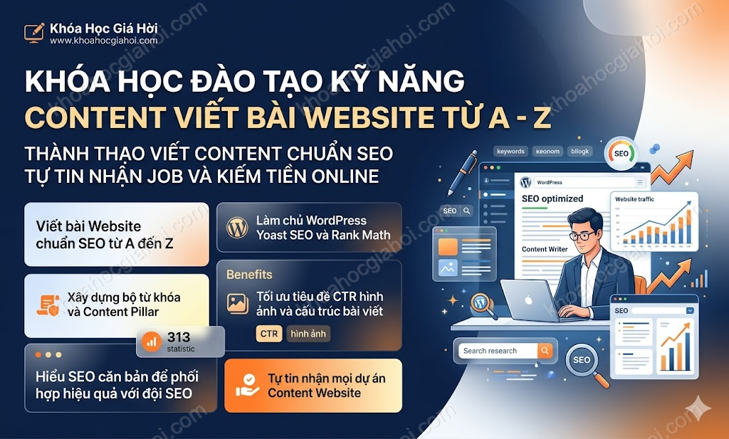 Khóa Học Đào Tạo Kỹ Năng Content Viết Bài Website Từ A - Z