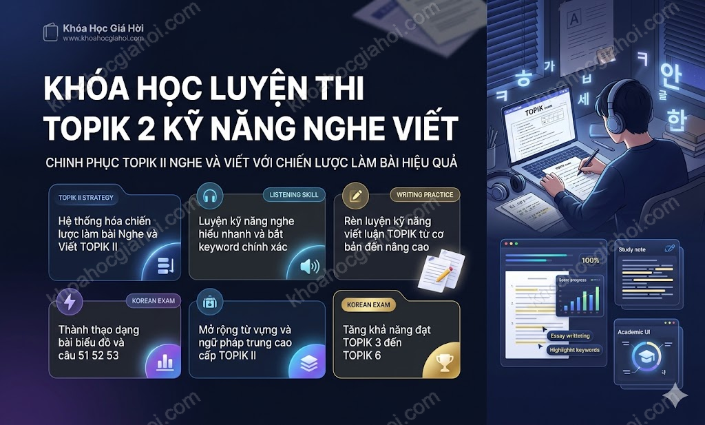 Khóa Học Luyện Thi Topik 2 Kỹ Năng Nghe - Viết