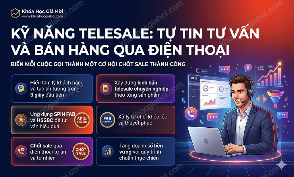 Khóa Học Kỹ Năng Telesale: Tự Tin Tư Vấn Và Bán Hàng Qua Điện Thoại