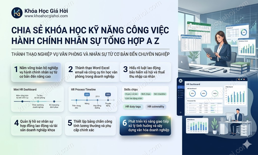 Khóa Học Kỹ Năng Công Việc Hành Chính Nhân Sự Tổng Hợp A - Z