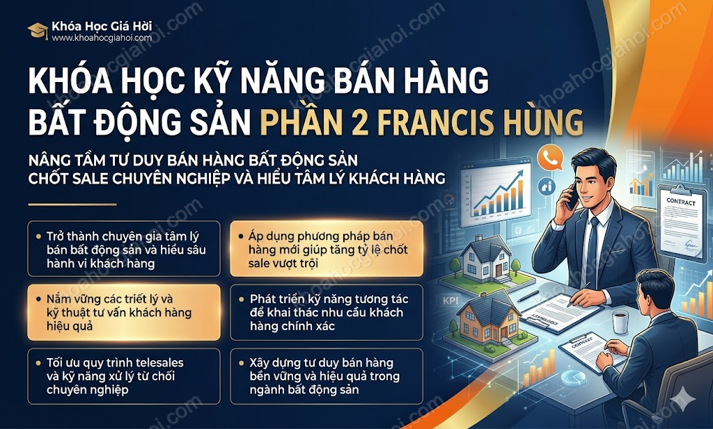 Khóa Học Kỹ Năng Bán Hàng Bất Động Sản (phần 2) – Francis Hùng