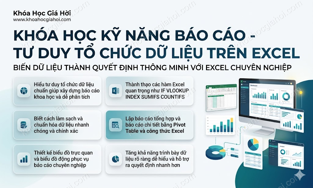 Khóa Học Kỹ Năng Báo Cáo - Tư Duy Tổ Chức Dữ Liệu Trên Excel