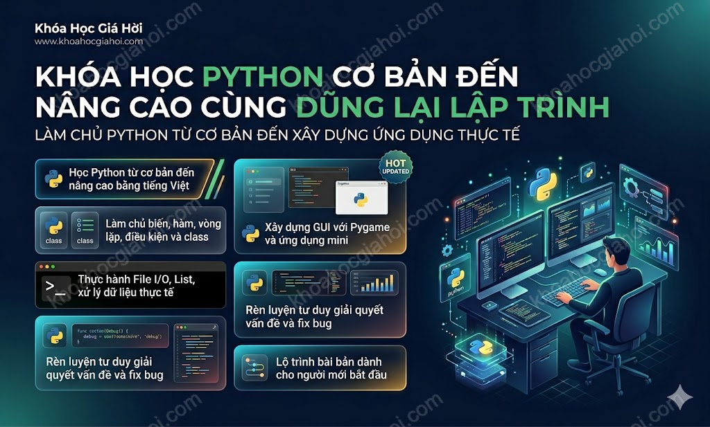 Khóa Học Python Cơ Bản Đến Nâng Cao Cùng Dũng Lại Lập Trình