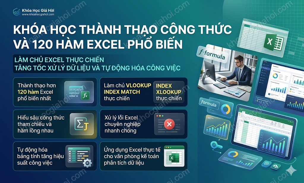 Khóa Học Thành Thạo Công Thức Và 120 Hàm Excel Phổ Biến