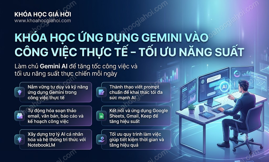 Khóa Học Ứng Dụng Gemini Vào Công Việc Thực Tế – Tối Ưu Năng Suất