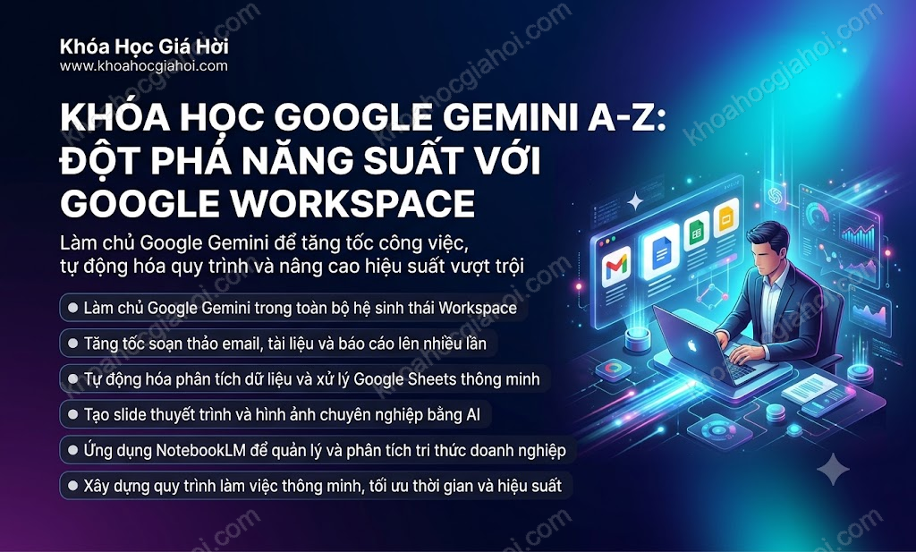 Khóa Học Google Gemini A-Z: Đột Phá Năng Suất Với Google Workspace