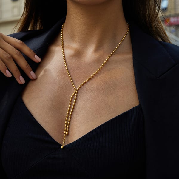 Collier Lien de Velours Doré 