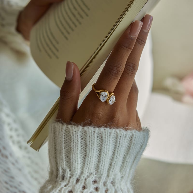 Bague ondulée duo