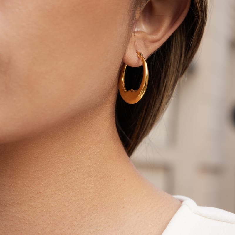 Boucles Moon Face — vue portée