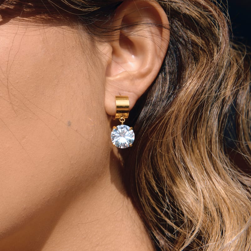 Boucles Cristal Drop — vue portée