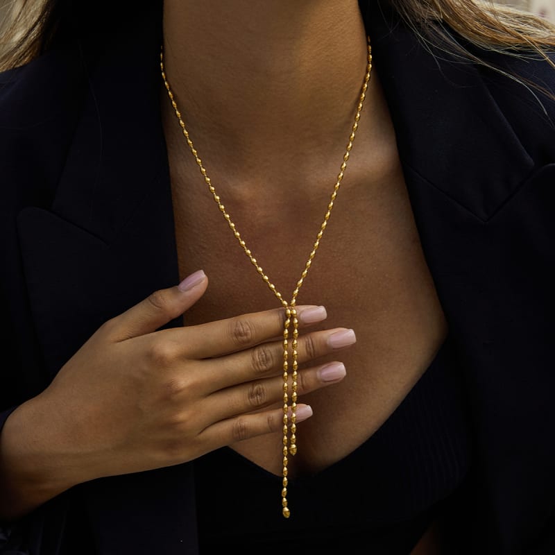 Collier Lien de Velours Doré  2