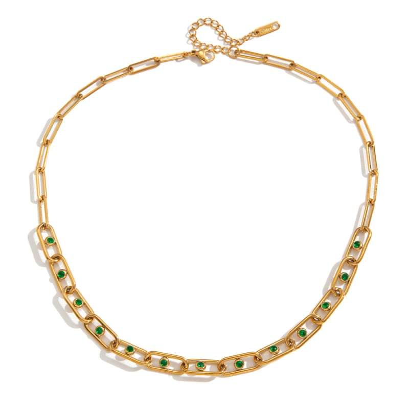 Collier Lien De Vert Et D'Or — vue portée