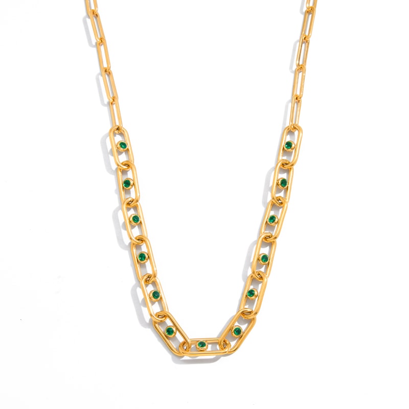 Collier Lien De Vert Et D'Or 3