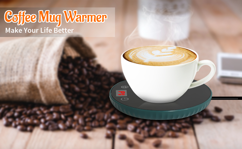 Mug Warmer Coffee Warmer with Timing and Automatic Shut Off to Keep  Temperature Up to 130°F-180°F, for Office/Home to Warm Coffee Tea Milk  Candle