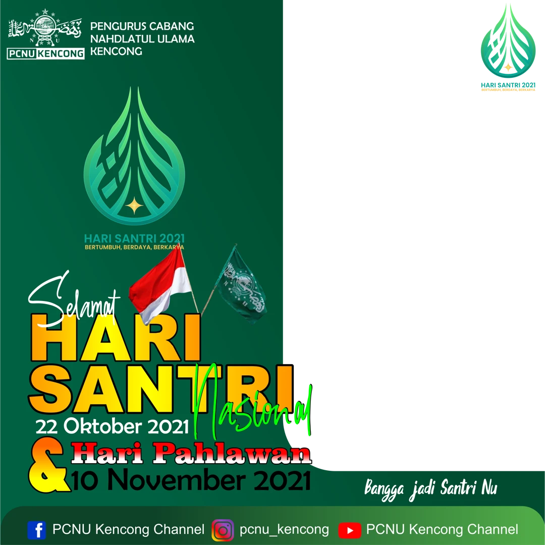 Free Download Twibbon Hari Santri Nasional Dan Hari Pahlawan 2021 Terbaru buatan Juragan Gedang